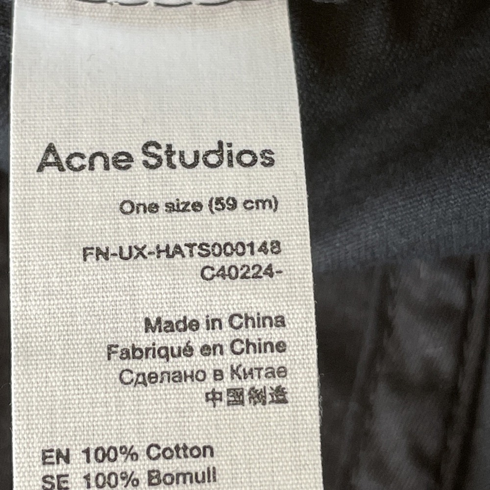Acne Studios Hat Mens One Size Black Logo Baseball Cap Adjustable Back Outdoor - Picture 14 of 16